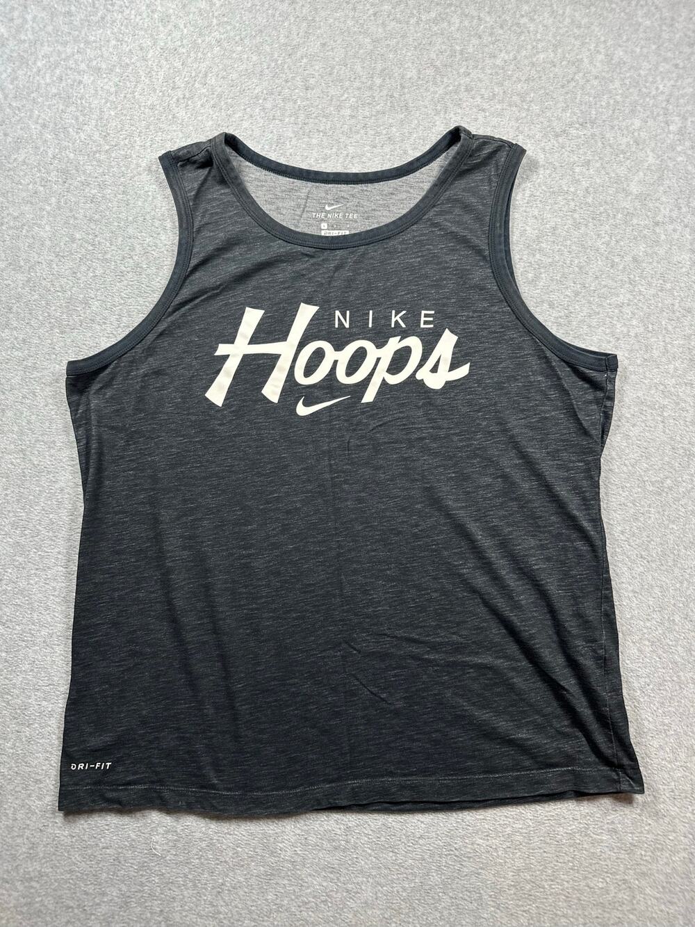 Nike Dri-FIT Basketball Tank Top Men's Large Charcoal Grey Hoops Graphic Print